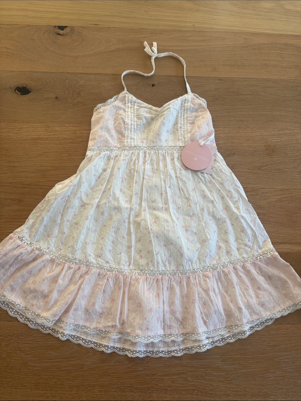 LoveShackFancy for Target Girls' Pink Floral Halter Dress